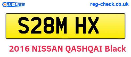 S28MHX are the vehicle registration plates.