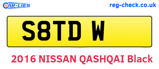 S8TDW are the vehicle registration plates.