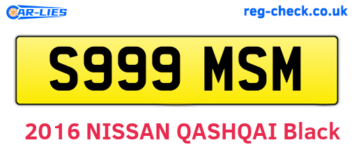 S999MSM are the vehicle registration plates.