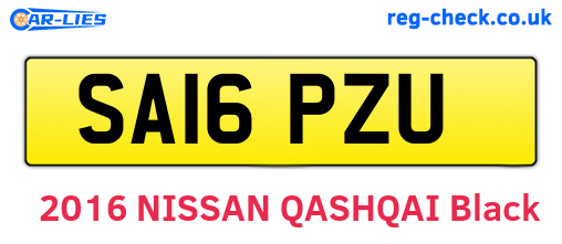 SA16PZU are the vehicle registration plates.