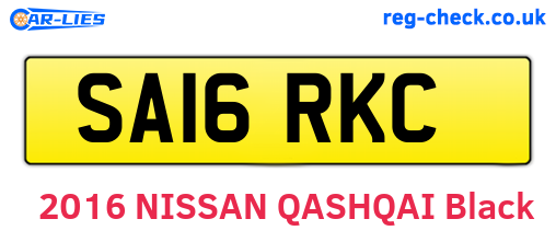SA16RKC are the vehicle registration plates.