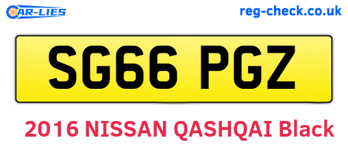 SG66PGZ are the vehicle registration plates.