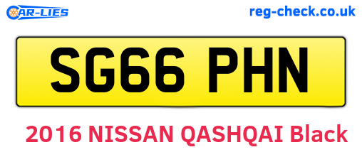 SG66PHN are the vehicle registration plates.
