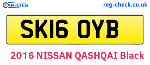 SK16OYB are the vehicle registration plates.
