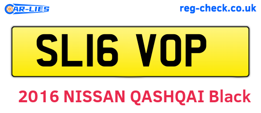 SL16VOP are the vehicle registration plates.