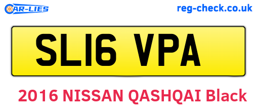 SL16VPA are the vehicle registration plates.