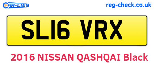 SL16VRX are the vehicle registration plates.