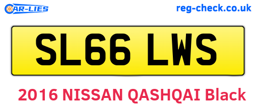 SL66LWS are the vehicle registration plates.