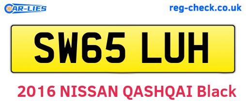 SW65LUH are the vehicle registration plates.