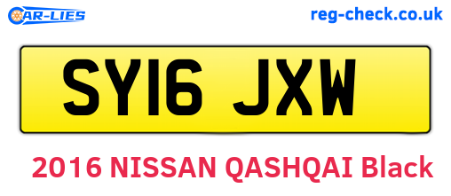 SY16JXW are the vehicle registration plates.
