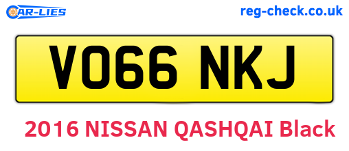 VO66NKJ are the vehicle registration plates.