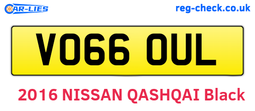 VO66OUL are the vehicle registration plates.