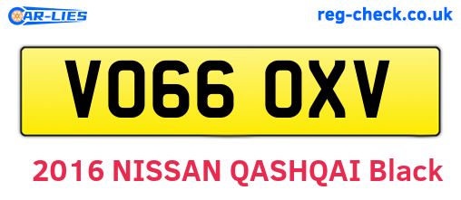 VO66OXV are the vehicle registration plates.