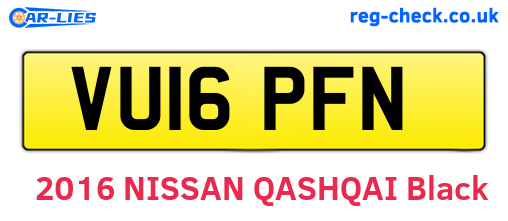 VU16PFN are the vehicle registration plates.