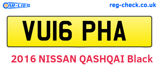 VU16PHA are the vehicle registration plates.