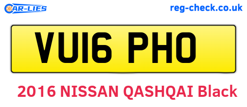 VU16PHO are the vehicle registration plates.