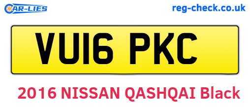 VU16PKC are the vehicle registration plates.