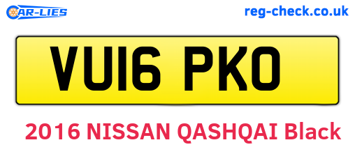 VU16PKO are the vehicle registration plates.