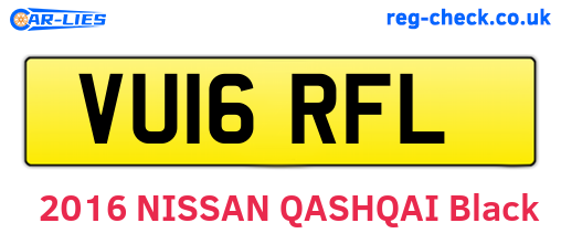 VU16RFL are the vehicle registration plates.