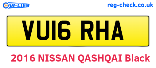 VU16RHA are the vehicle registration plates.