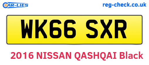WK66SXR are the vehicle registration plates.