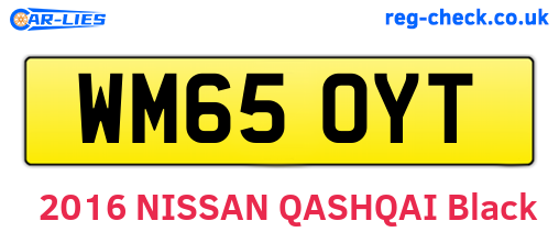 WM65OYT are the vehicle registration plates.