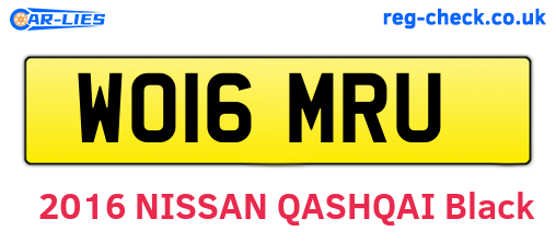 WO16MRU are the vehicle registration plates.