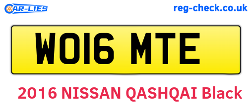 WO16MTE are the vehicle registration plates.
