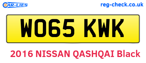 WO65KWK are the vehicle registration plates.