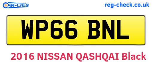 WP66BNL are the vehicle registration plates.