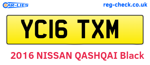 YC16TXM are the vehicle registration plates.
