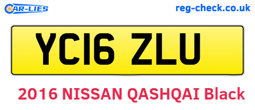 YC16ZLU are the vehicle registration plates.