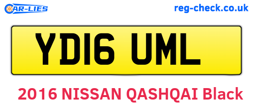 YD16UML are the vehicle registration plates.