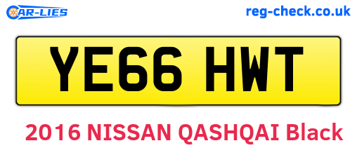 YE66HWT are the vehicle registration plates.