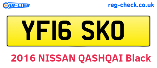 YF16SKO are the vehicle registration plates.