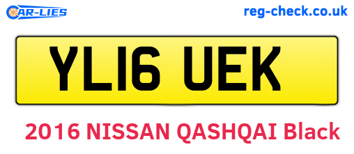 YL16UEK are the vehicle registration plates.