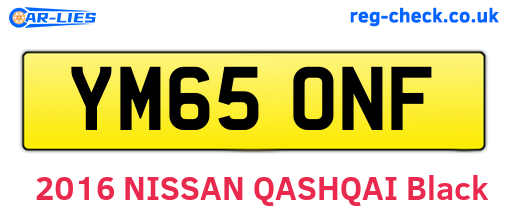 YM65ONF are the vehicle registration plates.