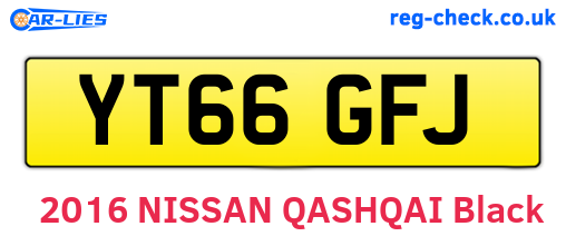 YT66GFJ are the vehicle registration plates.