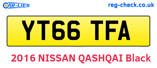 YT66TFA are the vehicle registration plates.