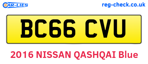 BC66CVU are the vehicle registration plates.