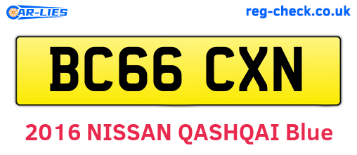 BC66CXN are the vehicle registration plates.