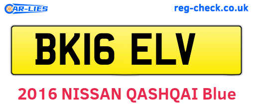 BK16ELV are the vehicle registration plates.