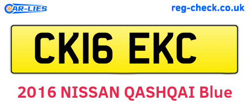 CK16EKC are the vehicle registration plates.