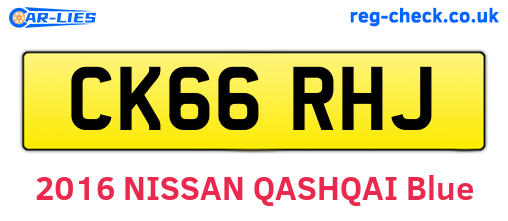 CK66RHJ are the vehicle registration plates.