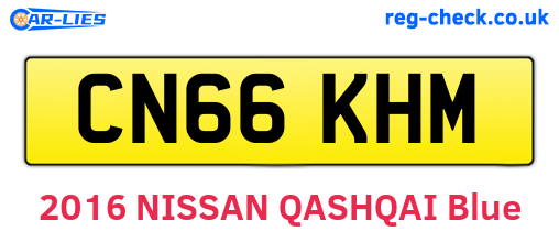 CN66KHM are the vehicle registration plates.