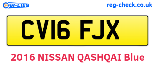 CV16FJX are the vehicle registration plates.
