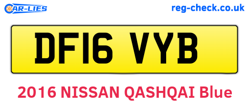 DF16VYB are the vehicle registration plates.