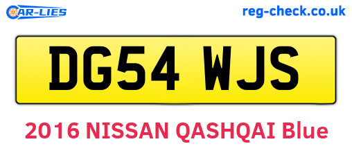 DG54WJS are the vehicle registration plates.