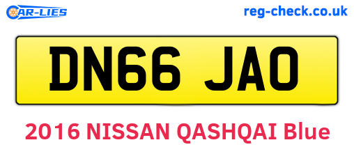 DN66JAO are the vehicle registration plates.