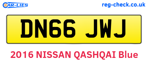 DN66JWJ are the vehicle registration plates.